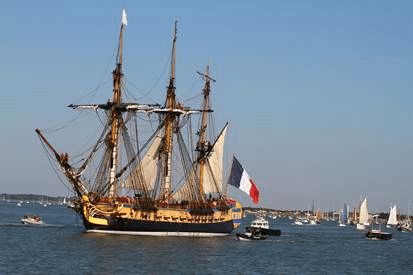 French sailing ship reconstructed in the 21st century