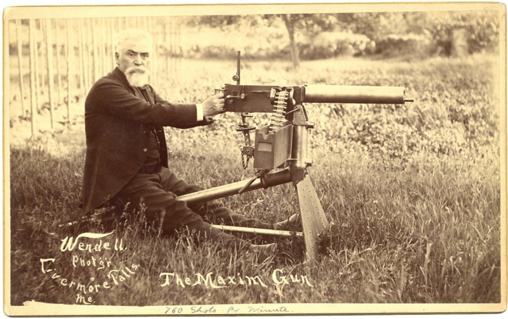 Hiram Maxim and his machine gun