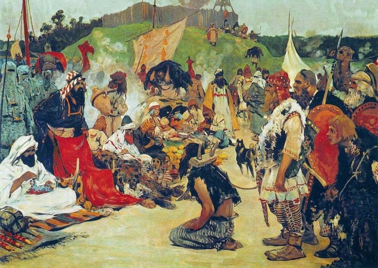 1024px-S._V._Ivanov._Trade_negotiations_in_the_country_of_Eastern_Slavs._Pictures_of_Russian_history._(1909)